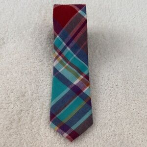 Multicolor Plaid Men's Tie - Teal, Red & Blue